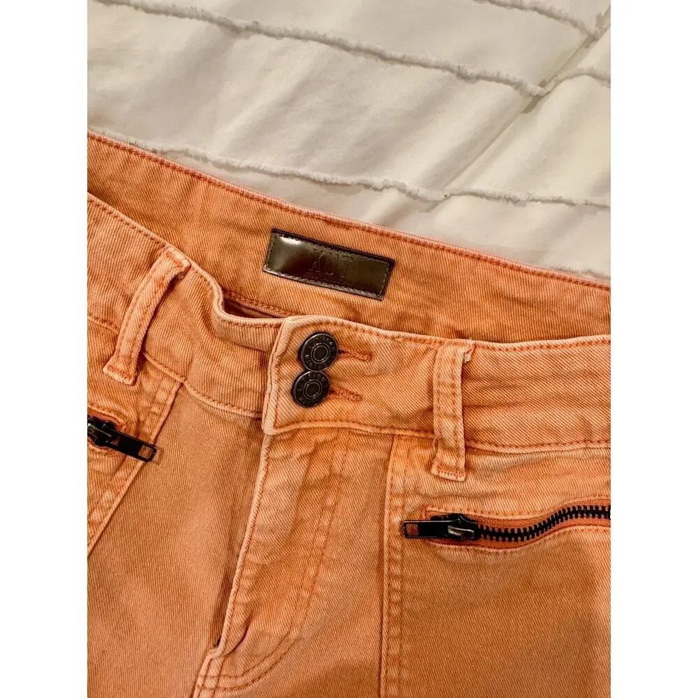 Peach Utility Festival Shorts High Rise Denim Zip Pocket Size 0 Summer Coachella - Picture 13 of 13